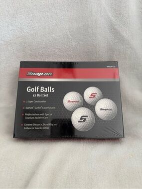 Snap-on Golf Balls 12-Pack - Black, Red, White